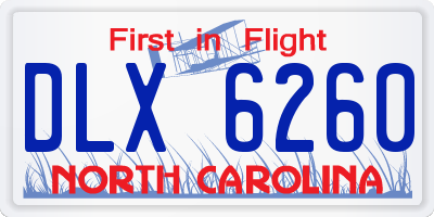NC license plate DLX6260