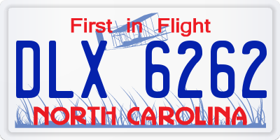 NC license plate DLX6262