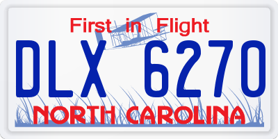 NC license plate DLX6270