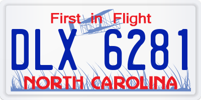 NC license plate DLX6281