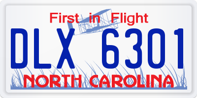 NC license plate DLX6301