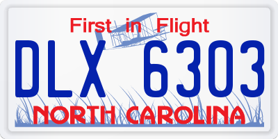 NC license plate DLX6303
