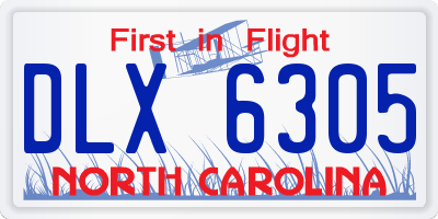 NC license plate DLX6305