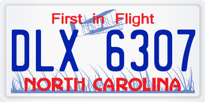 NC license plate DLX6307