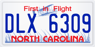 NC license plate DLX6309