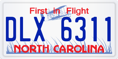NC license plate DLX6311