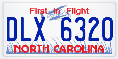 NC license plate DLX6320
