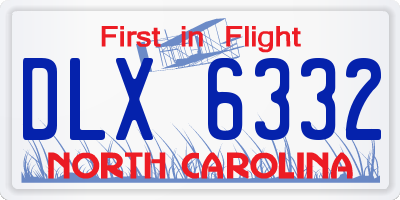 NC license plate DLX6332