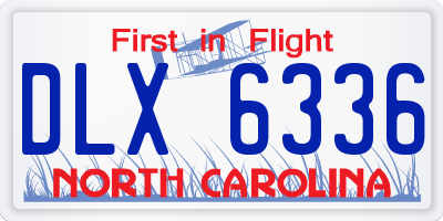 NC license plate DLX6336
