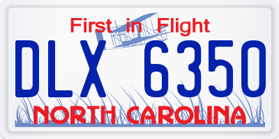 NC license plate DLX6350