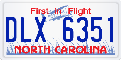 NC license plate DLX6351