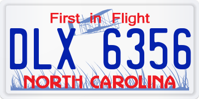 NC license plate DLX6356