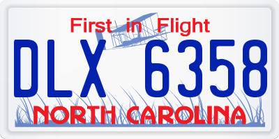 NC license plate DLX6358
