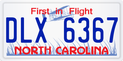 NC license plate DLX6367