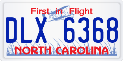 NC license plate DLX6368