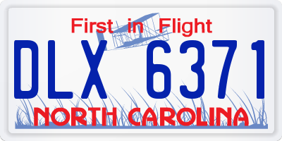 NC license plate DLX6371