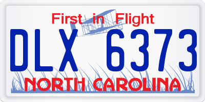 NC license plate DLX6373