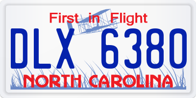 NC license plate DLX6380