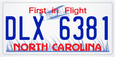 NC license plate DLX6381