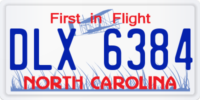 NC license plate DLX6384