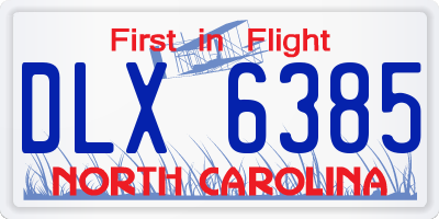 NC license plate DLX6385