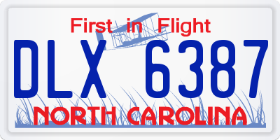 NC license plate DLX6387