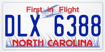 NC license plate DLX6388