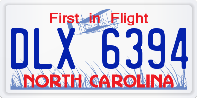 NC license plate DLX6394