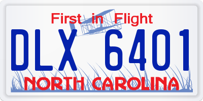 NC license plate DLX6401