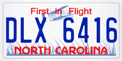 NC license plate DLX6416