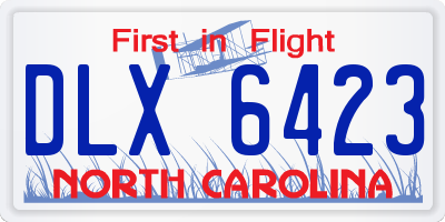 NC license plate DLX6423