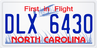 NC license plate DLX6430