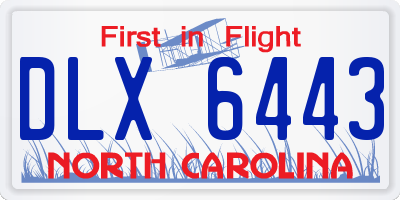 NC license plate DLX6443