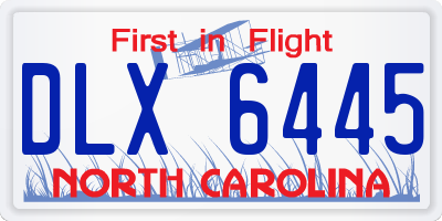 NC license plate DLX6445