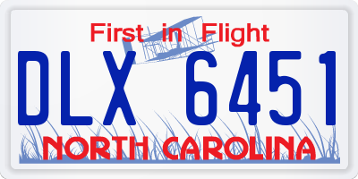 NC license plate DLX6451