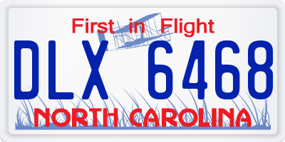 NC license plate DLX6468