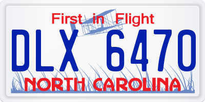 NC license plate DLX6470