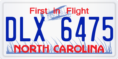 NC license plate DLX6475