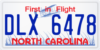 NC license plate DLX6478