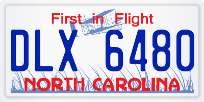 NC license plate DLX6480