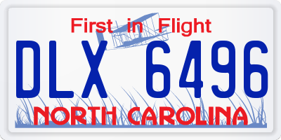 NC license plate DLX6496