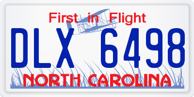 NC license plate DLX6498