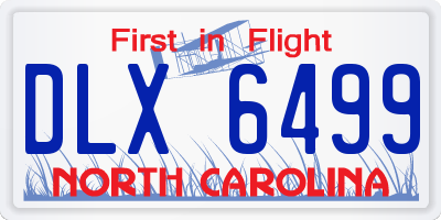 NC license plate DLX6499