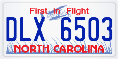 NC license plate DLX6503
