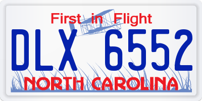 NC license plate DLX6552