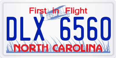 NC license plate DLX6560