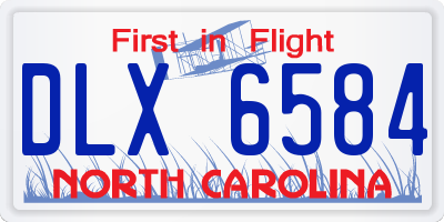 NC license plate DLX6584