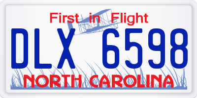 NC license plate DLX6598