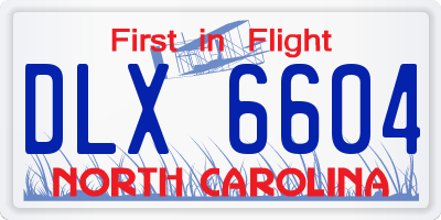 NC license plate DLX6604