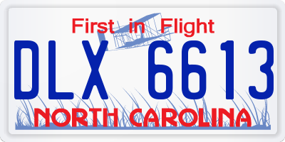 NC license plate DLX6613